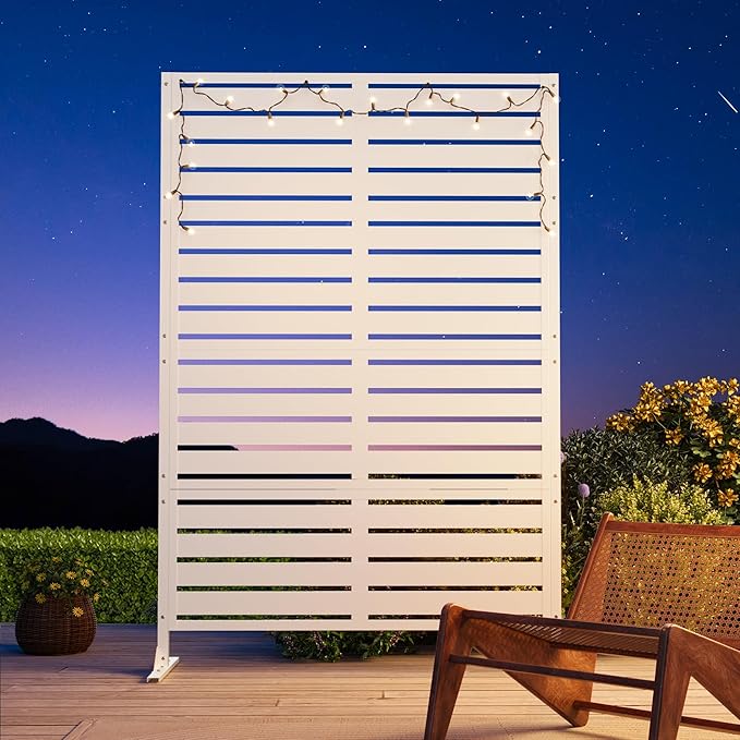 Modern Shade Metal Privacy Screen 72" H x 48" W, Freestanding Decorative - Image 2