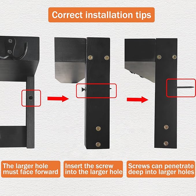 29'' Coat Rack Wall Mount with Shelf, Coat Hanger Wall Mount with Key Hooks and - Image 8