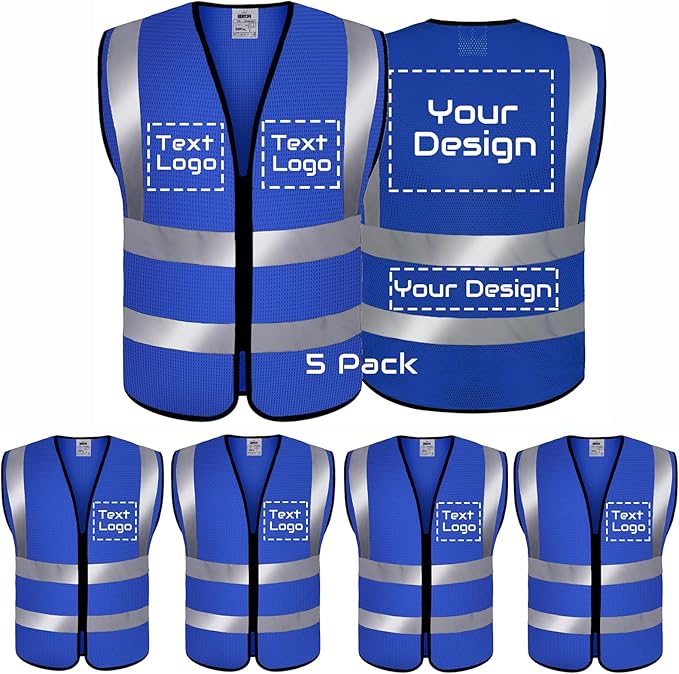 BeautyWill Custom Safety Vest Customized Logo Class 2 High Visibility by BeautyWill