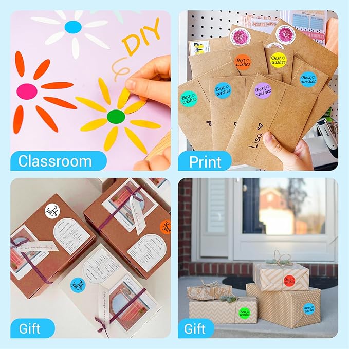 1 Inch Circle Dot Stickers 1000 PCS Color Coding Thermal Labels Dots Writable - Image 5