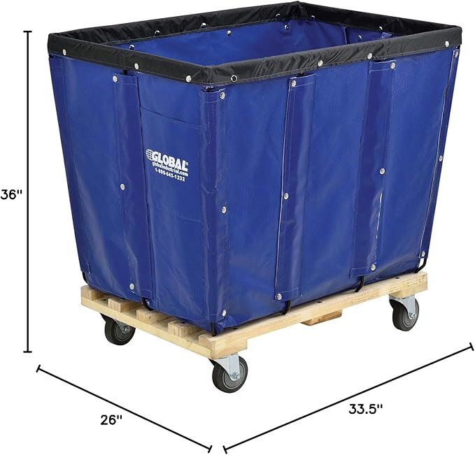 Global Industrial 12 Bushel, Unassembled, Rolling Laundry Cart, Commercial - Image 10