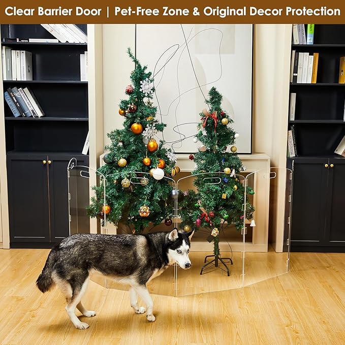 Modern Frame Clear Acrylic Freestanding Dog Gate - Image 3