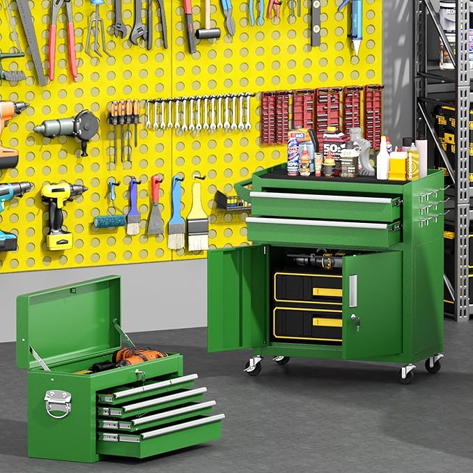 Greenvelly 8-Drawer Rolling Tool Chest, Metal Tool Chest - Image 2