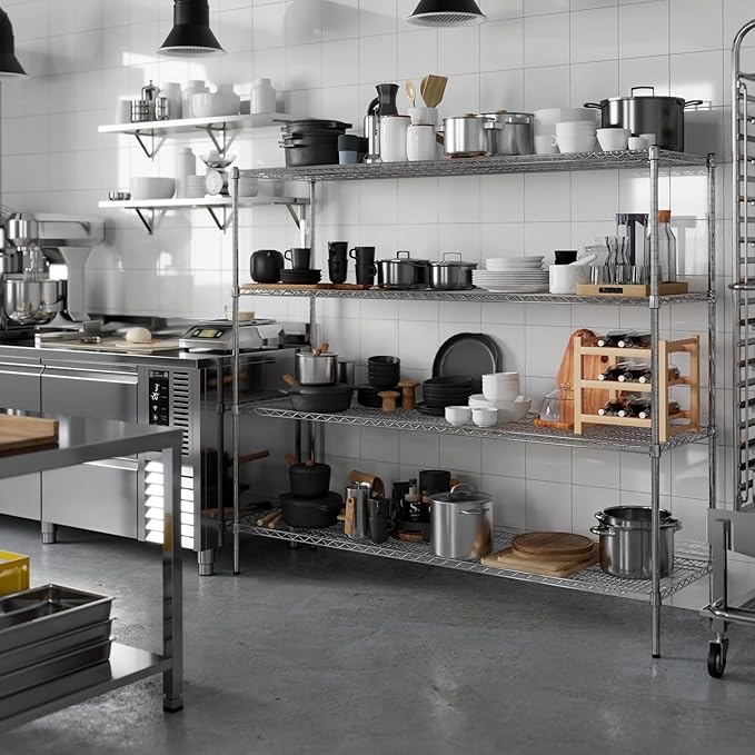 21" Deep x 72" Wide x 64" Height Wire Shelving Kit | 4-Tier | NSF Commercial - Image 2