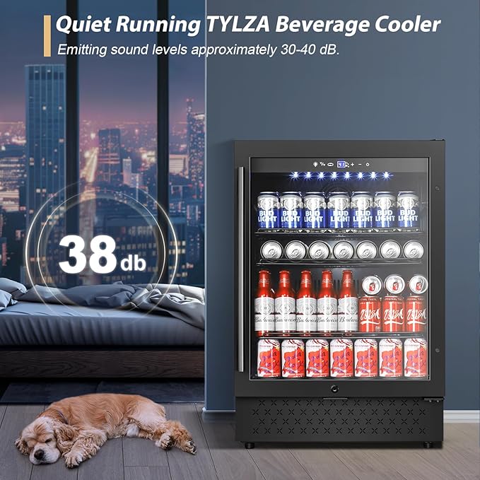 Tylza Beverage Refrigerator 24 Inch, Under Counter/Freestanding Drink Fridge - Image 2