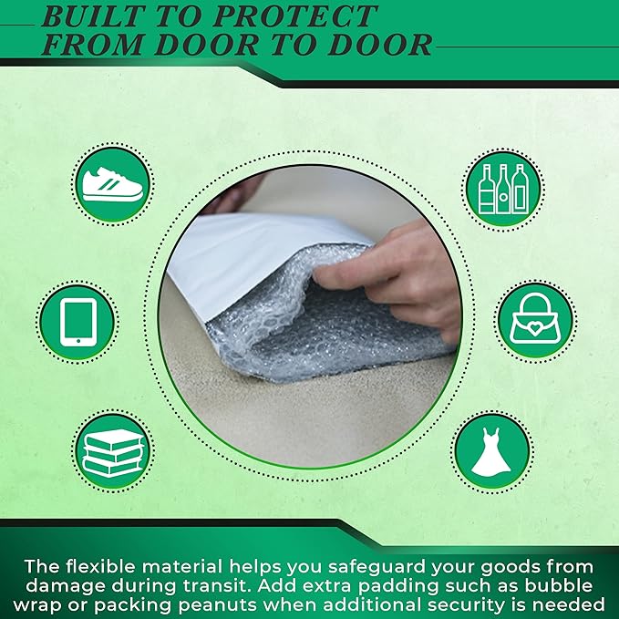 500 Pack Secure Seal White Poly Mailers - Image 5