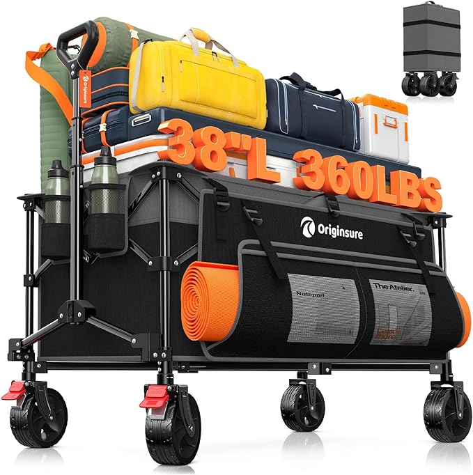 220L Collapsible Wagon Cart Foldable, Utility Carts by Unknown