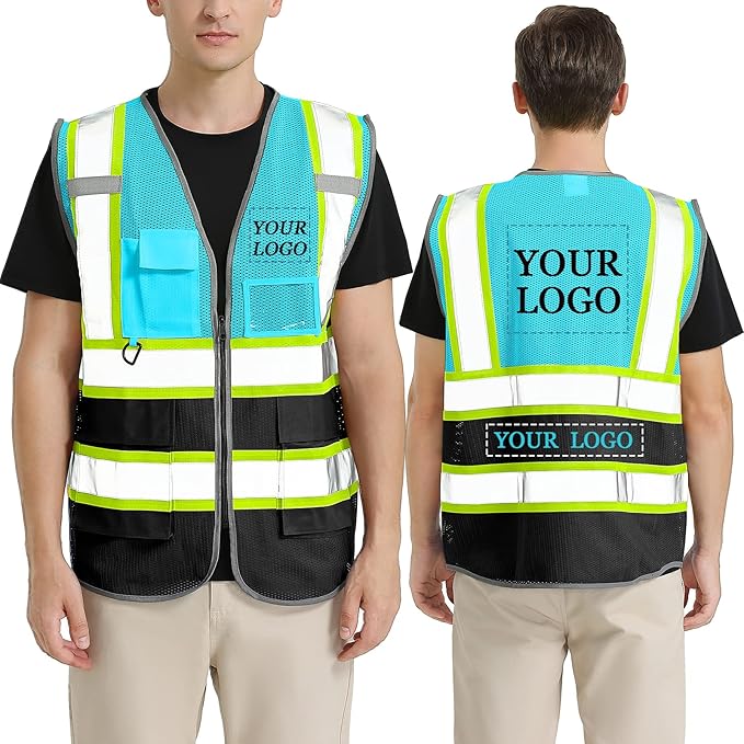 BeautyWill Custom Logo Safety Vest Class 2 High Visibility Reflective Vest by BeautyWill