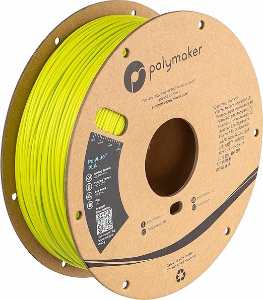 Polymaker PLA Filament, Lime Green 3D Printing PLA Filament 1.75mm 1kg by Polymaker