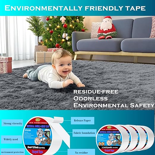 Double Sided Carpet Tape 2 in x 22 yd Heavy Duty - Image 5