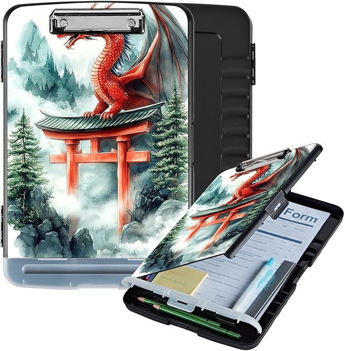 Clipboard with Storage Box & Pen Holder, Heavy Duty Clip Boards 8.5x11 by Unknown