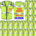 BeautyWill Custom Logo 10/20 Pack Safety Vest Class2 High Visibility Vest by BeautyWill