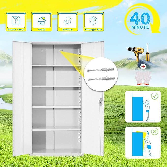 Pataku Metal Storage Cabinet, Garage Cabinet - Image 7