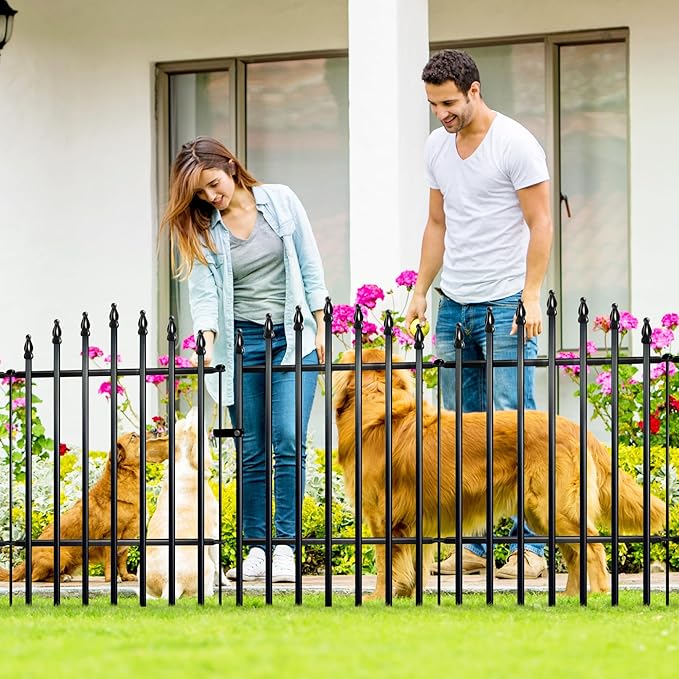Metal Garden Fence 32" H x 24" W 5 Panels 10 Ft Total, Rustproof Animal Barrier - Image 2