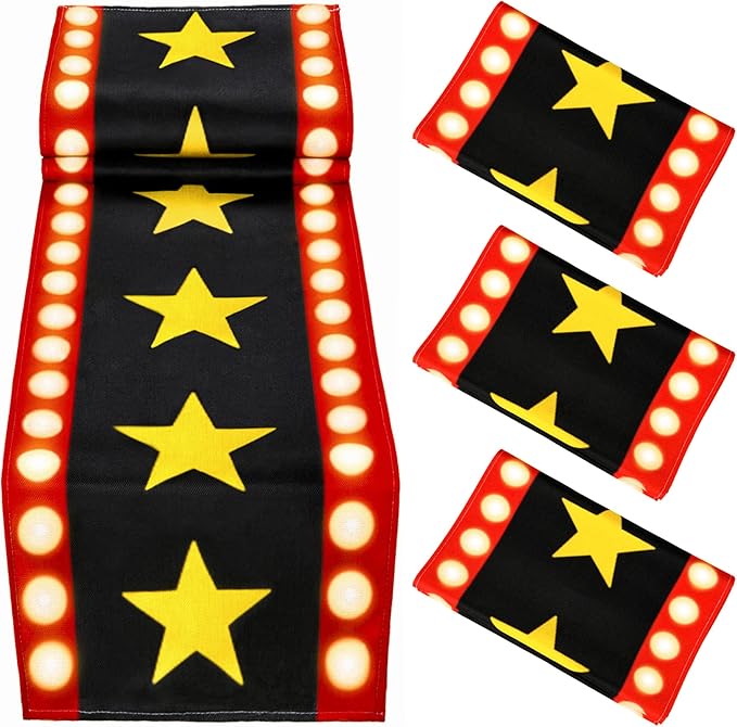4 Pcs 13 x 72 Inch Movie Night Table Runner by WHQXFDZ