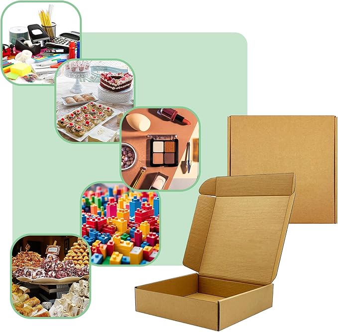 8x8x2 inch Shipping Boxes，Bulk 28 Pack，Brown Corrugated Mailers Cardboard - Image 3