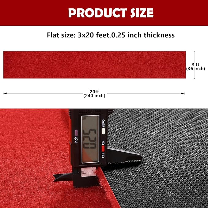 450 GSM Extra Thick Waterproof Red Carpet Runner - Image 2