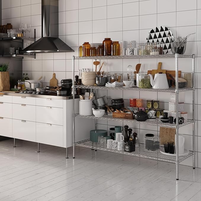 21" Deep x 60" Wide x 54" Height Wire Shelving Kit | 4-Tier | NSF Commercial - Image 2
