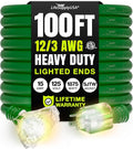 100ft Outdoor/Indoor Extension Cord 3-Outlet 12/3 Gauge Extra Heavy Duty ETL by LifeSupplyUSA