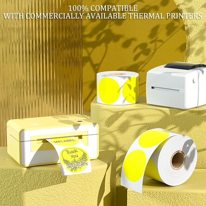 MFLABEL 750-Pack Yellow Round Labels - Image 3