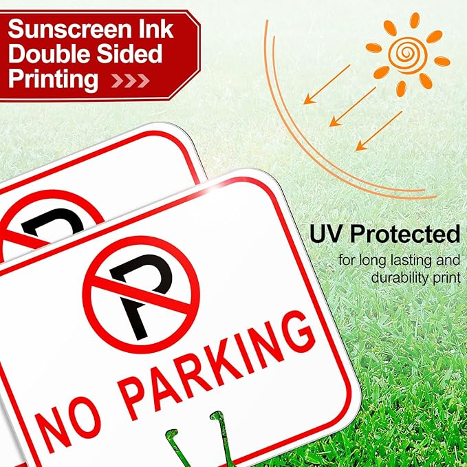 Geetery 12 Pcs No Parking Signs Traffic Cone, 12.6 x 10.43 Inches Plastic - Image 3