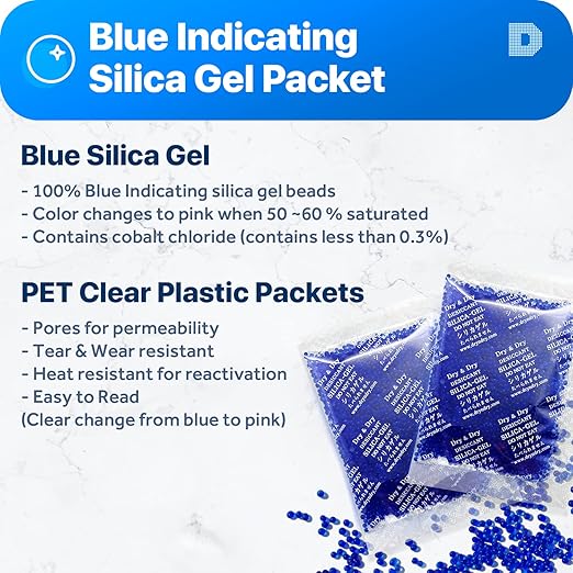 Dry & Dry 20 Gram Blue Indicating Silica Gel Packets - Image 2