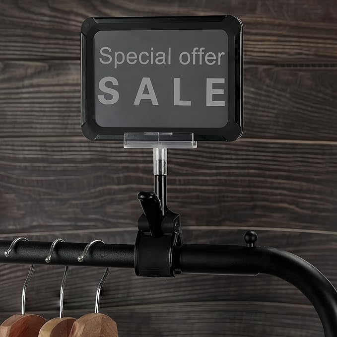 Mlici Acrylic Sign Holder with Clamp, 6 x 9 Inch Double Head Display Clips with - Image 5