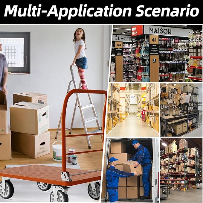 Heavy Duty Platform Truck Cart, Flatbed Cart Folding Hand Trucks, - Image 8