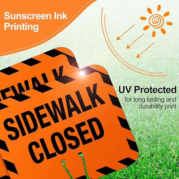 3 Pcs Plastic Sidewalk Closed Sign Bulk - Image 3