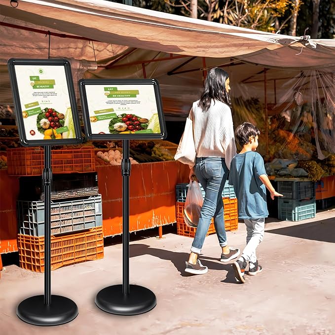 Adjustable Pedestal Sign Holder Stand 8.5''x11'', Floor Standing Poster Sign - Image 8