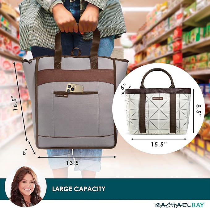 Rachael Ray Chillout Soft Cooler Bag, Large Reusable Insulated Grocery Bag - Image 2