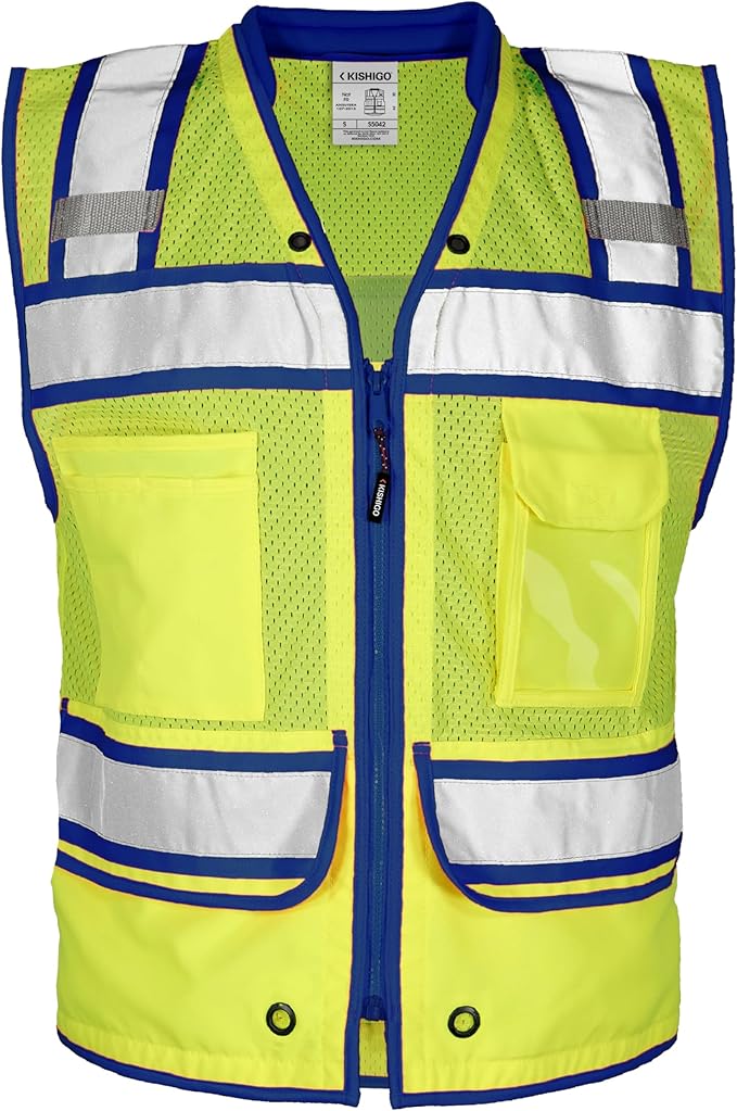 Kishigo Men's High Visibility Reflective Color Contrast Performance Surveyors by Kishigo
