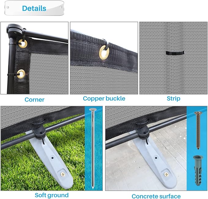 Patio 6' x 129' Outdoor Privacy Screen Freestanding Temporary Fence Panels Net - Image 2