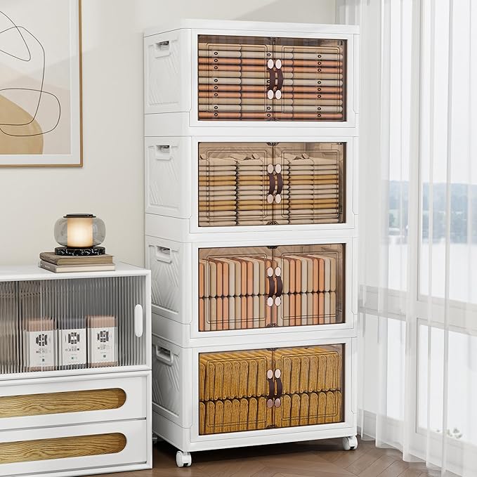 Storage Bins with 2 Lids and Wheels, 942QT-157QT*6Tier Collapsible Bathroom - Image 7