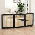 Freestanding Pet Gate for Dogs, Foldable Wooden Dog Gate for House, Indoor Dog by PUPETPO