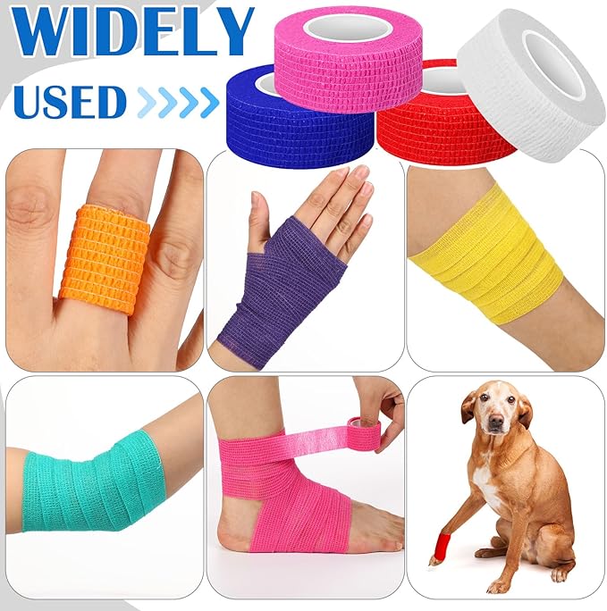 Treela 36 Pcs Self Adherent Bandage 1" X 5 Yard Wrap Breathable Cohesive - Image 3