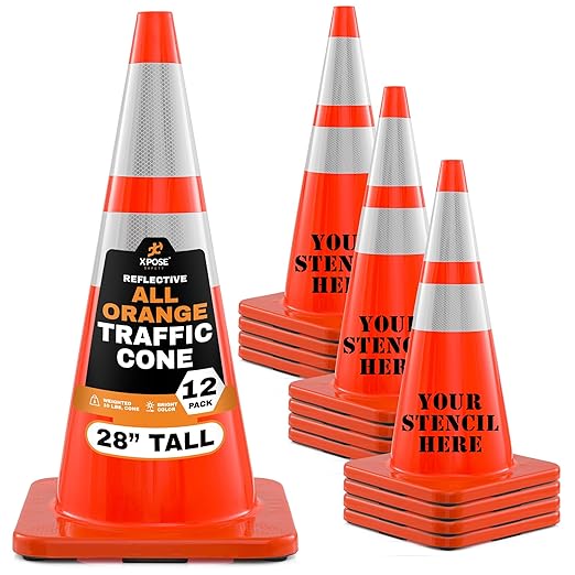 Xpose Safety 28 Inch Orange Traffic Cones Heavy Duty 10lb by XposeSafety