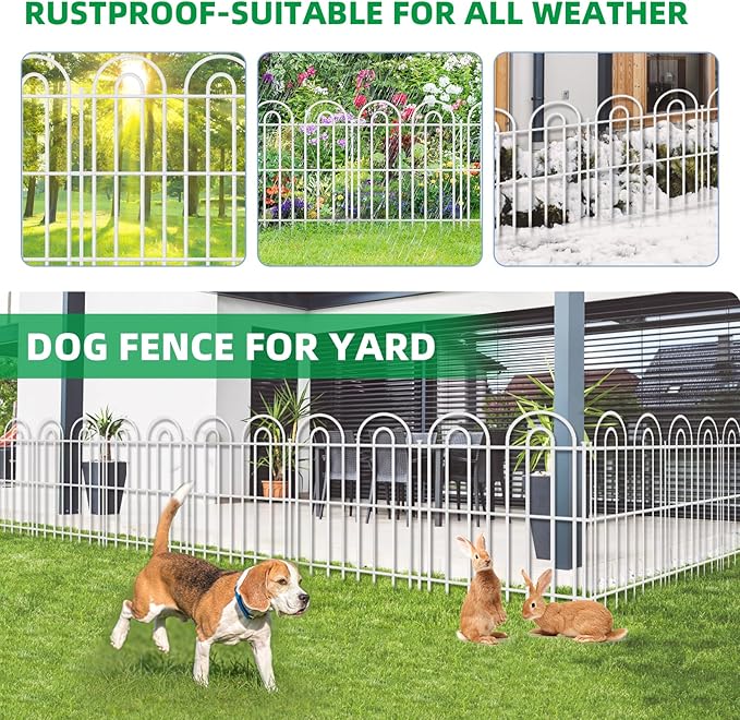 25 Panels Decorative Garden Fence, 32 in X 50 ft No Dig Dog Fence Outdoor - Image 6