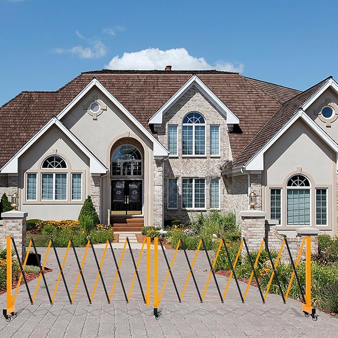 16.5FT Expandable Barricade Gate, Expandable Metal Barricade Gate Alloy Fence - Image 5