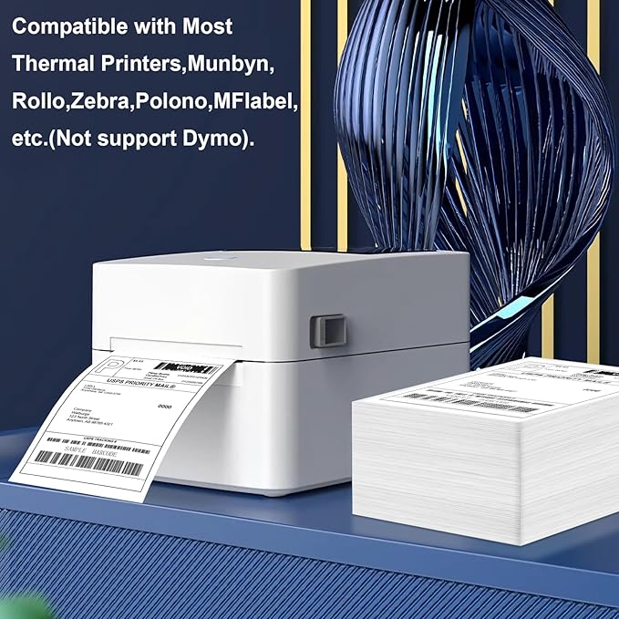 SJPACK 4 x 6 Fanfold Label, 10000 Thermal Shipping Labels - Image 5