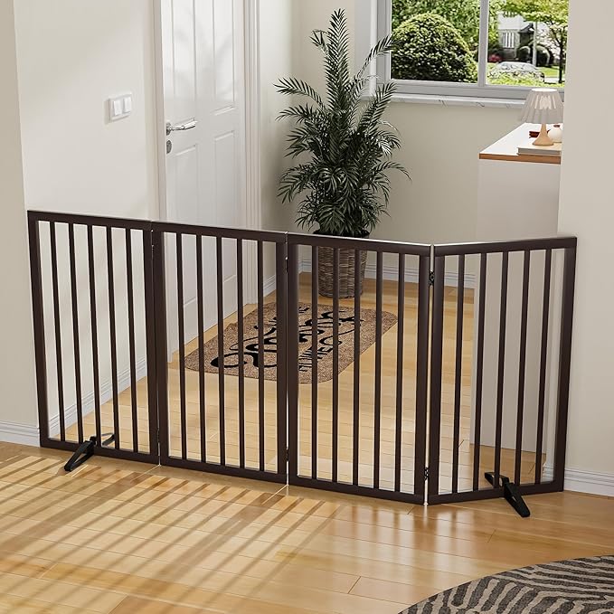 Dog Gate for Doorways 32" Tall Freestanding Dog Gate for Stair Foldable Pet - Image 2