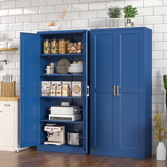 Kitchen Pantry Cabinet, 71 Inch Tall Metal Pantry Cabinet - Image 2