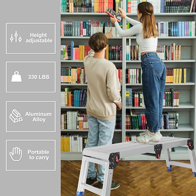 Foldable Aluminum Work Platform, 12.7 lb, Easy-Installation, Capacity of 500 lbs - Image 7