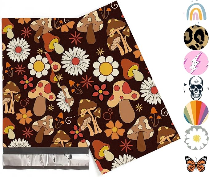 6x9 Poly Mailers – Cottagecore Mushrooms – Waterproof, Tear-Resistant Shipping by PackageMint