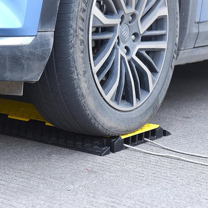 Rubber Cable Protector Ramp, Heavy Floor Cable Wire Cord Cover Speed Bumps - Image 5