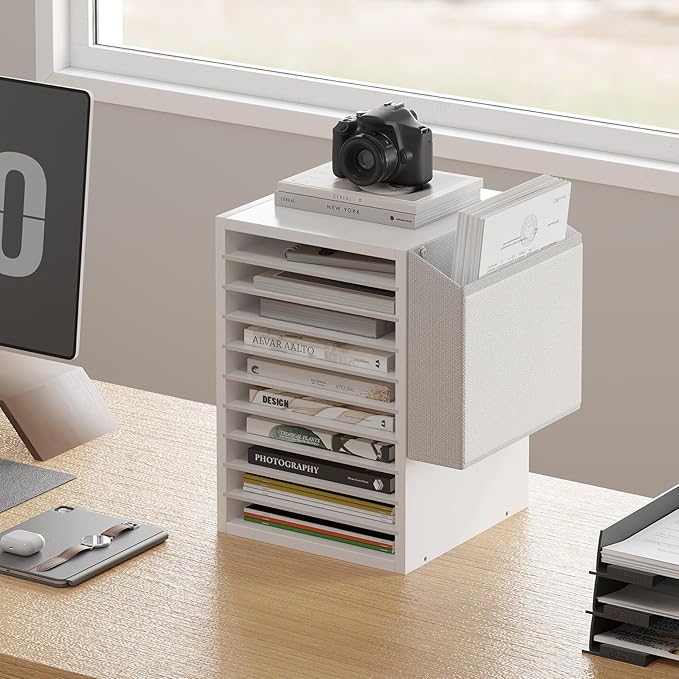 Office Mail Sorter, Wooden Paper Organizer - Image 2