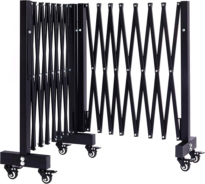 16.5FT Expandable Barricade Gate, Expandable Metal Barricade Gate Alloy Fence by LTSEAME