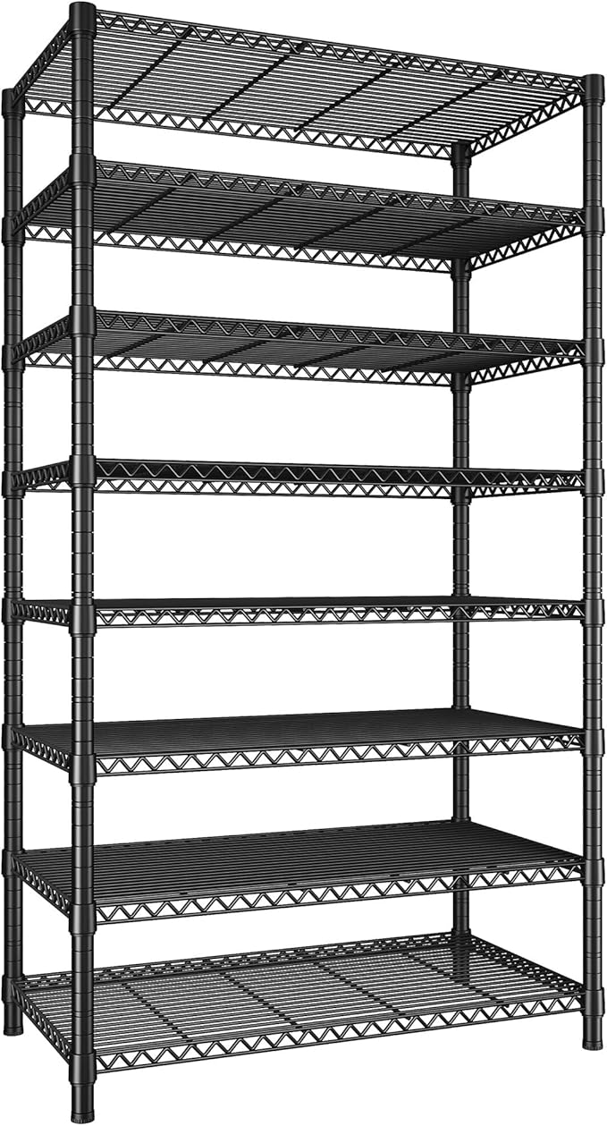 REIBII 8 Tier Metal Shelving 75"H Storage Shelves Tall Wire Shelving Unit by REIBII