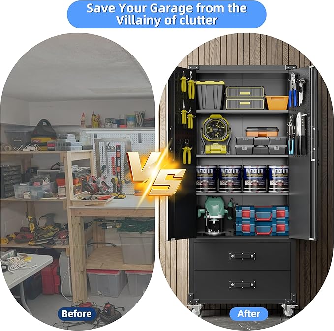 Aobabo Upgraded Metal Garage Storage Cabinet - Image 7