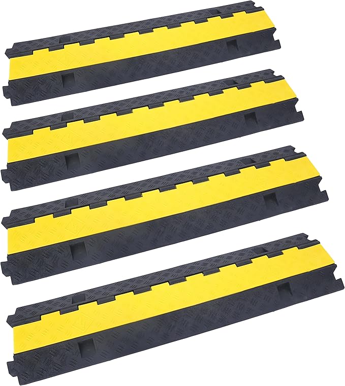Cable Ramp Cable Protector Ramps Wire Hose Protective 2 Channel Traffic Rubber by YELACK